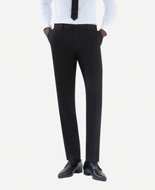 The Kooples HOMME BLACK pantalon de costume en laine ajusté noir