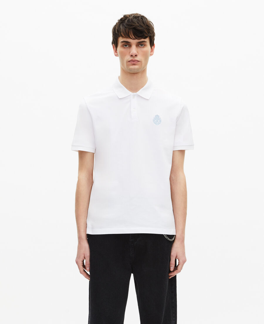 The Kooples HOMME WHITE polo en piqué col classique blanc