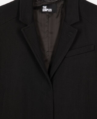 The Kooples WOMEN BLACK long black wool coat