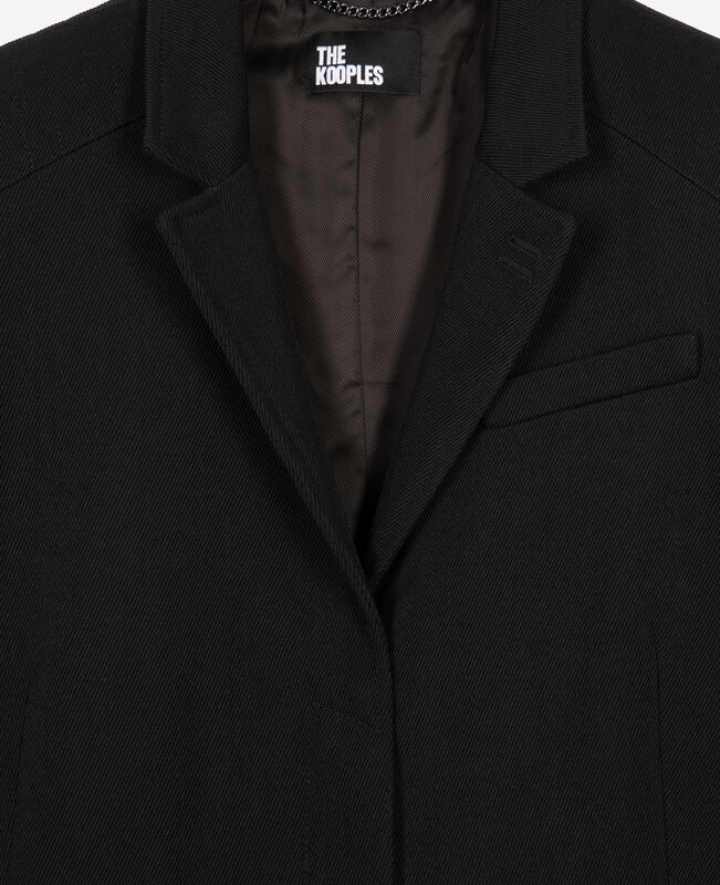 The Kooples FEMME BLACK manteau long en laine noir