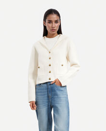 The Kooples FEMME ECRU cardigan en coton et laine ecru