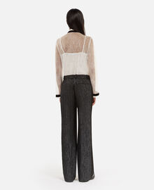 The Kooples FEMME BLACK pantalon tailleur droit à rayures noir