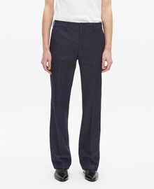 The Kooples HOMME NAVY pantalon de costume effet denim bleu