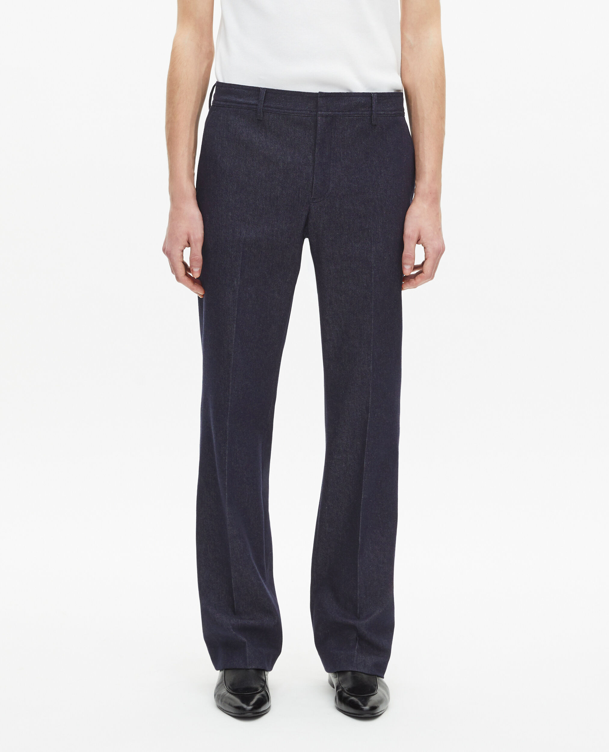 Pantalon de costume effet denim bleu, NAVY, hi-res image number null