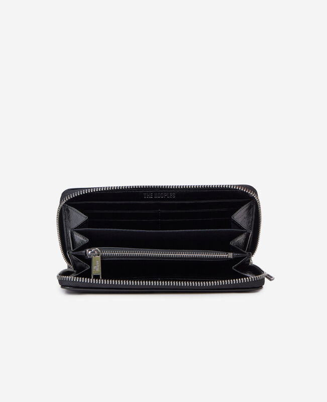The Kooples MIXTE BLACK portefeuille blason en cuir noir