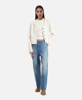 The Kooples FEMME ECRU cardigan en coton et laine ecru