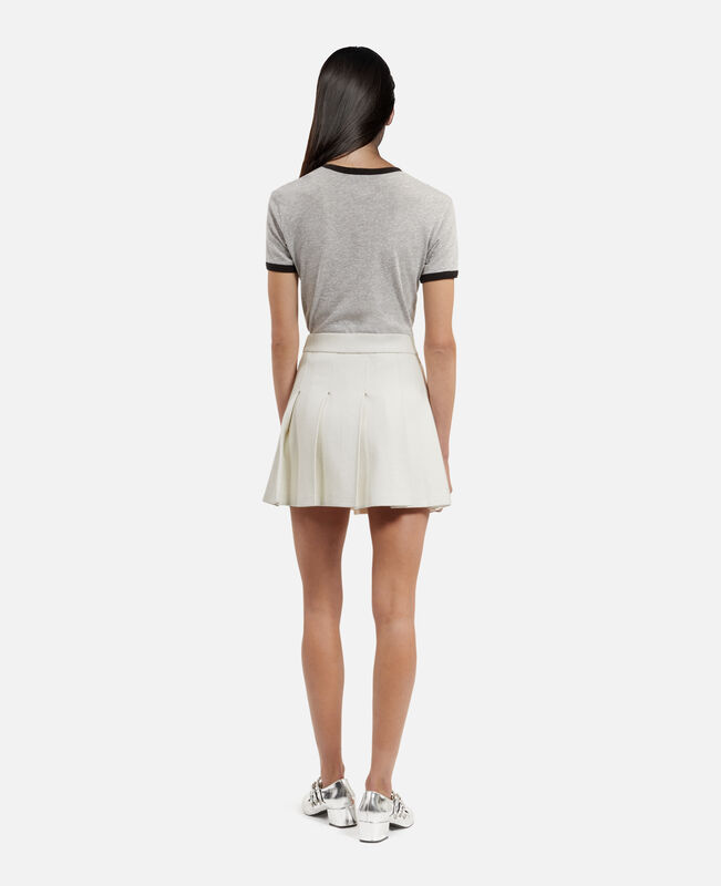 The Kooples FEMME ECRU jupe courte plissée écrue