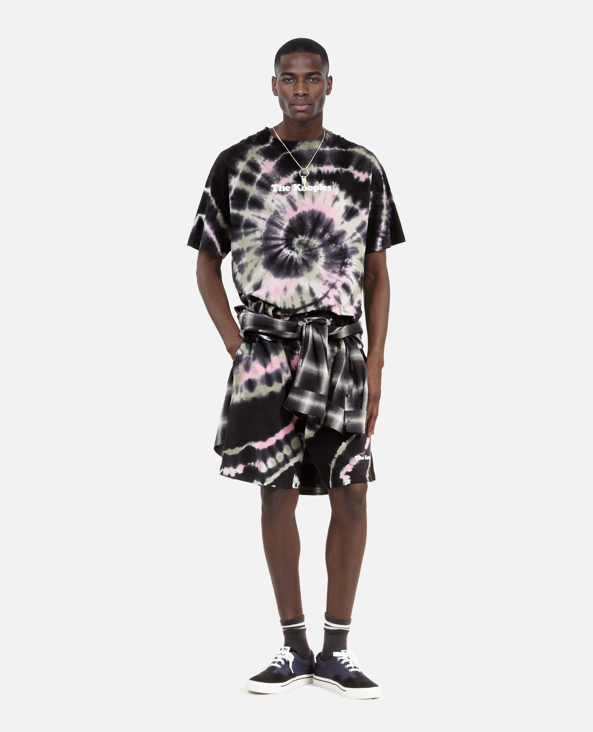 T-shirt tie and dye noir, ECRU GREEN, hi-res image number null