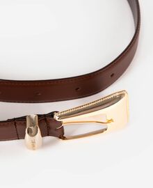 The Kooples FEMME BROWN ceinture boucle western en cuir marron