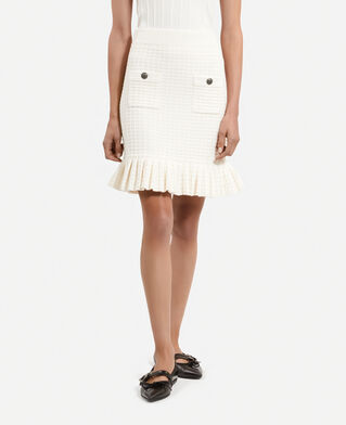 The Kooples WOMEN ECRU short ecru knit skirt