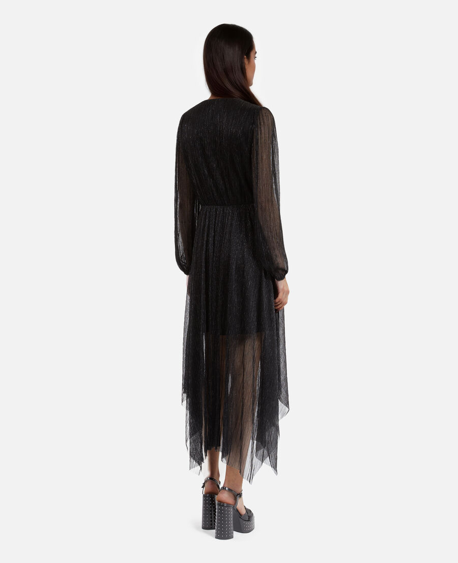The Kooples FEMME BLACK robe longue plissée noire