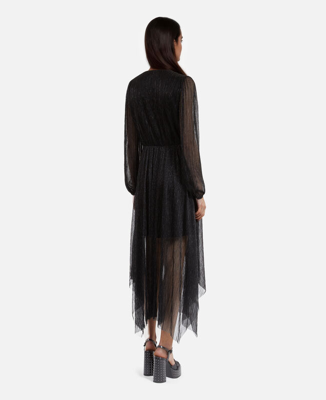 The Kooples FEMME BLACK robe longue plissée noire