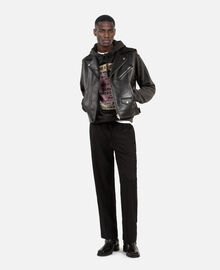 The Kooples HOMME BLACK blouson sans manches en cuir noir