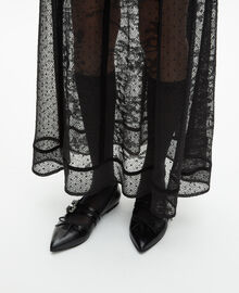 The Kooples FEMME BLACK robe longue en maille et dentelle noire