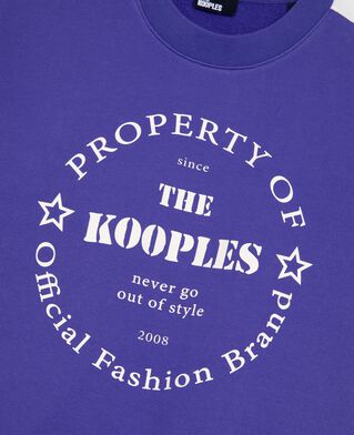 The Kooples FEMME ELECTRIC BLUE sweatshirt manches courtes avec sérigraphie violet