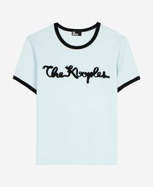 The Kooples FEMME BABY BLUE t-shirt broderie ruban bleu clair