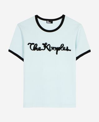 The Kooples WOMEN BABY BLUE light blue ribbon embroidery t-shirt