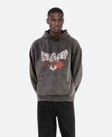 The Kooples HOMME BLACK sweatshirt à capuche et sérigraphie noir 