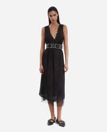 The Kooples FEMME BLACK robe longue avec dentelle noire