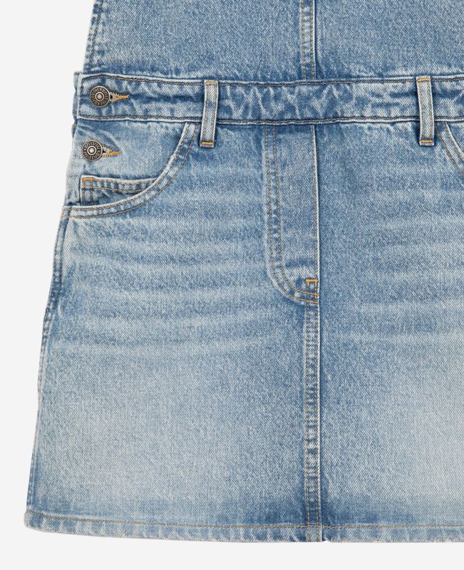 The Kooples FEMME BLUE BLEACHED / NAVY robe courte salopette denim