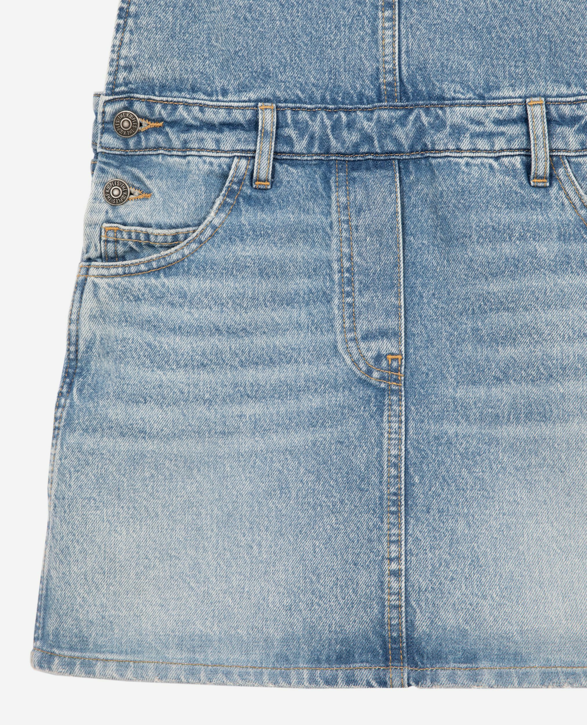 Robe courte salopette denim, BLUE BLEACHED / NAVY, hi-res image number null