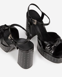 The Kooples FEMME BLACK sandales à talons cloutées en cuir noir