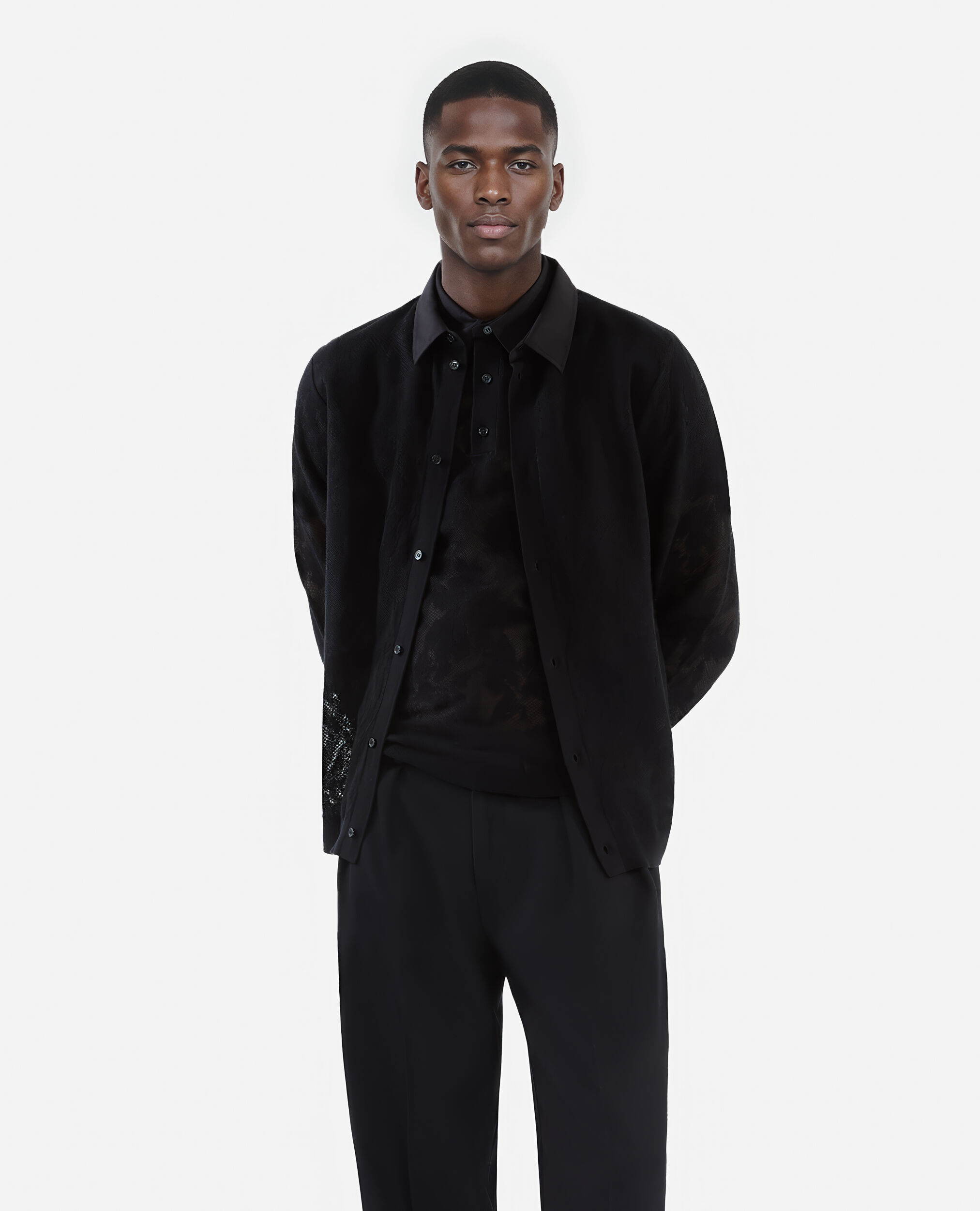 Chemise en dentelle noire, BLACK, hi-res image number null