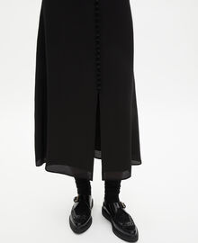 The Kooples FEMME BLACK jupe longue en soie noire