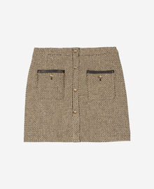 The Kooples FEMME BLACK / GOLD jupe courte dorée