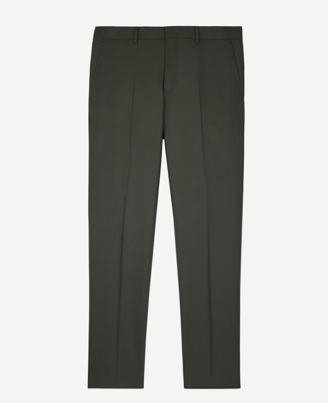 The Kooples HOMME KAKI pantalon de costume en laine kaki coupe ajustée