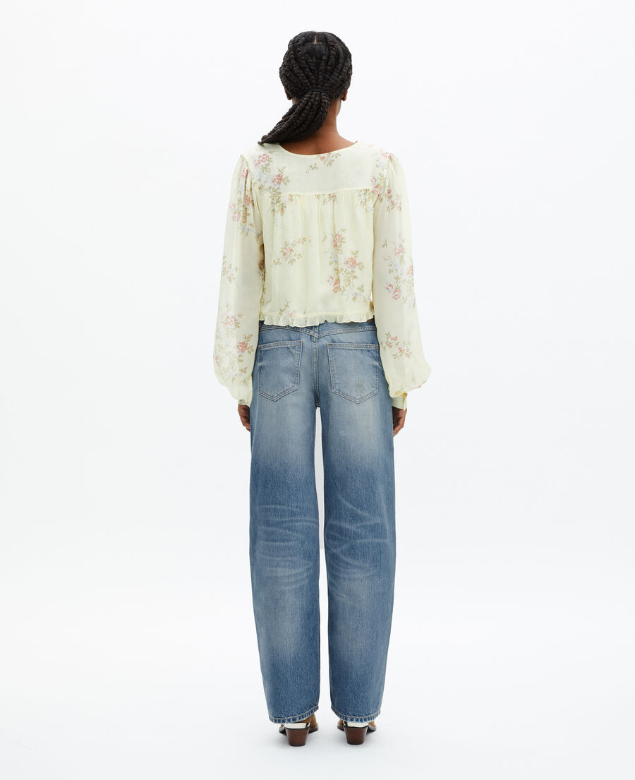 The Kooples FEMME YELLOW top imprimé fleuri jaune