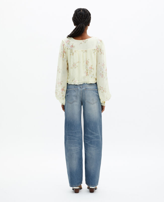 The Kooples FEMME YELLOW top imprimé fleuri jaune