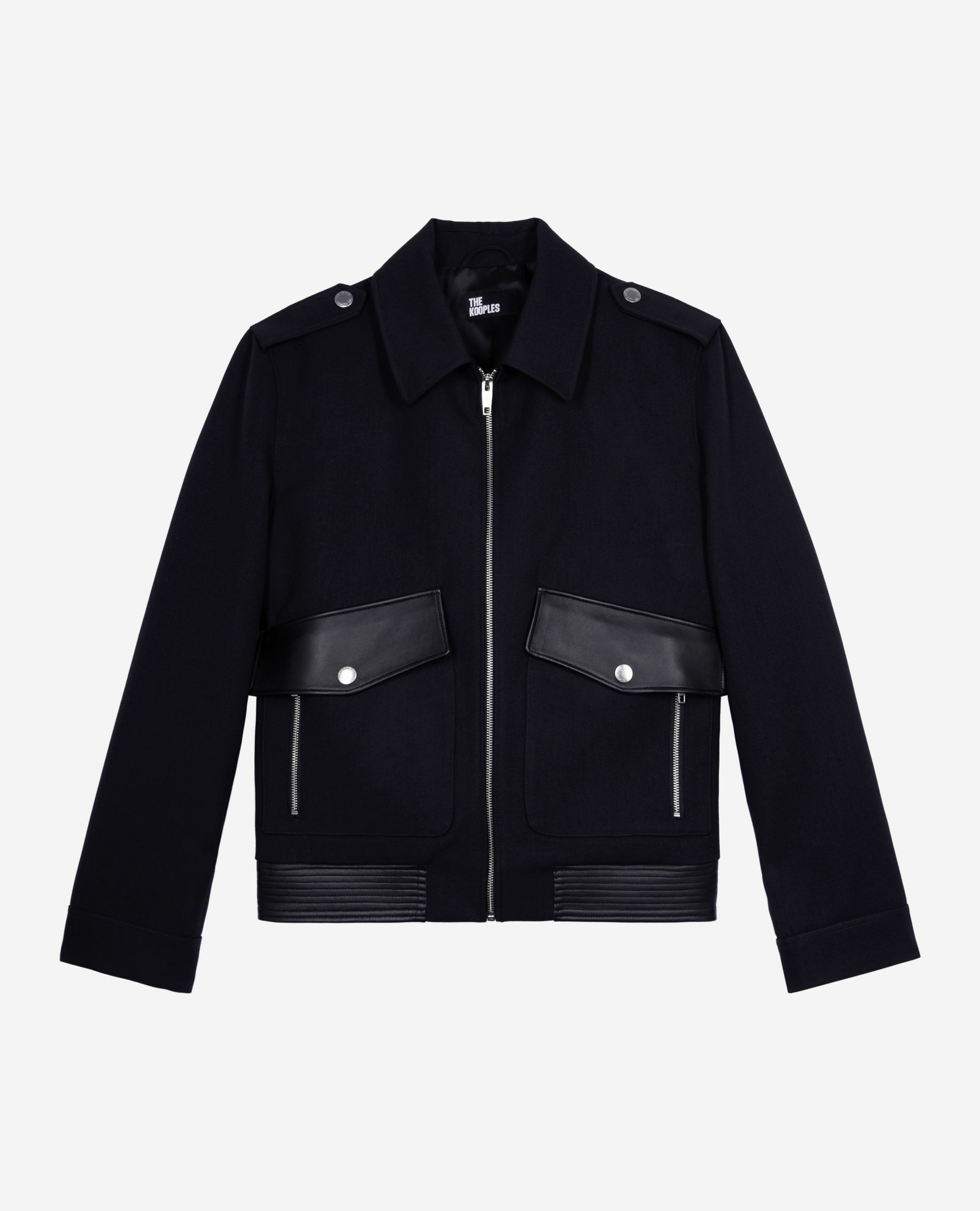 Blouson en laine bleu marine, NAVY, hi-res image number null