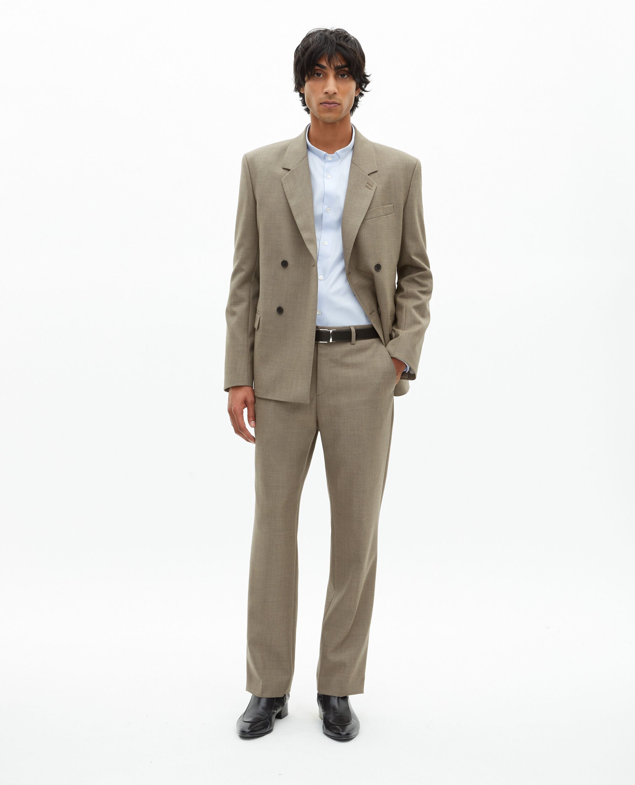 Veste de costume en laine beige, BEIGE MELANGE, hi-res image number null