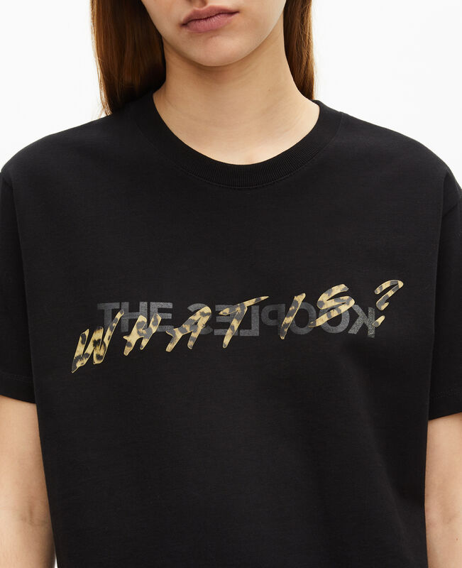 The Kooples FEMME BLACK t-shirt what is noir et léopard