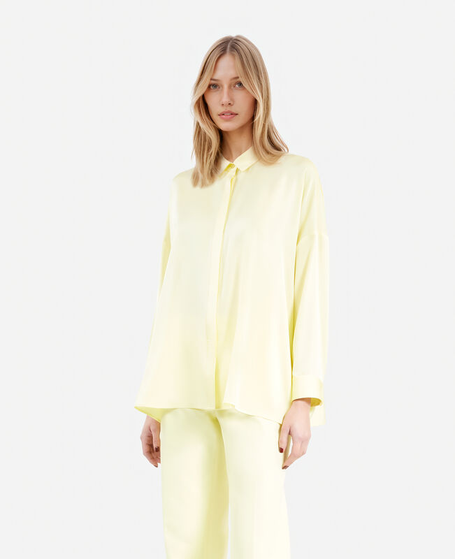 The Kooples FEMME LIGHT YELLOW chemise ample en soie jaune