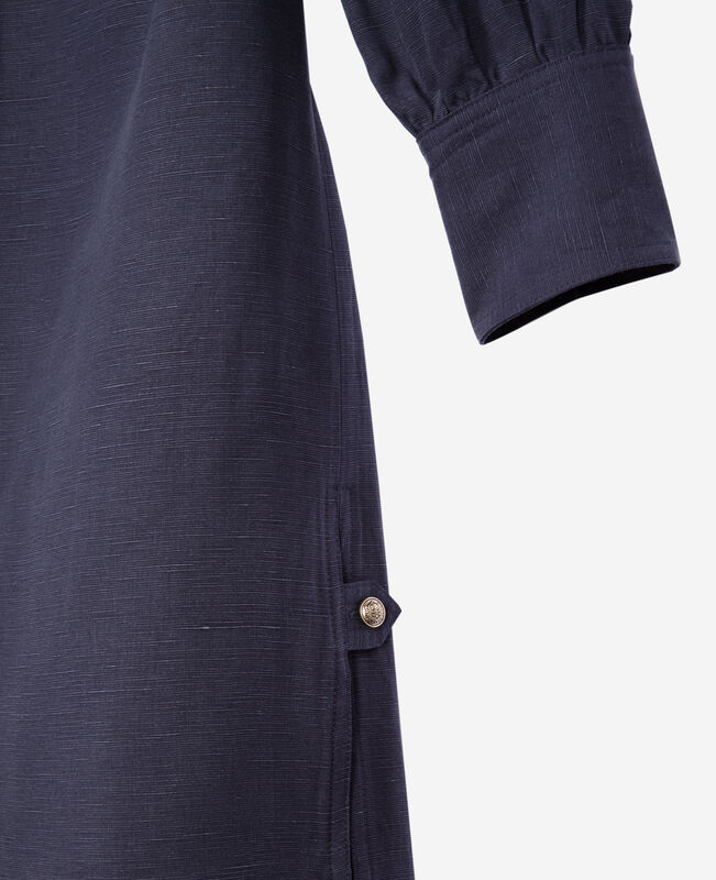 The Kooples FEMME NAVY robe courte en lin bleu marine