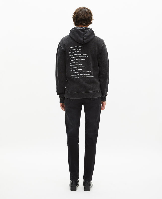 The Kooples HOMME BLACK WASHED sweatshirt à capuche what is noir