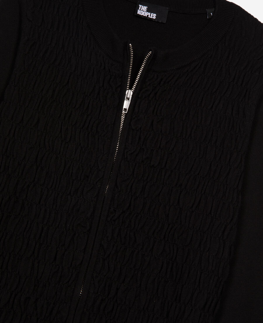 The Kooples WOMEN BLACK black zipped cotton cardigan