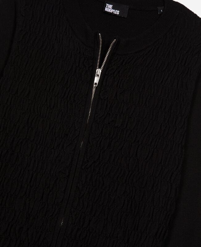 The Kooples FEMME BLACK cardigan en coton zippé noir