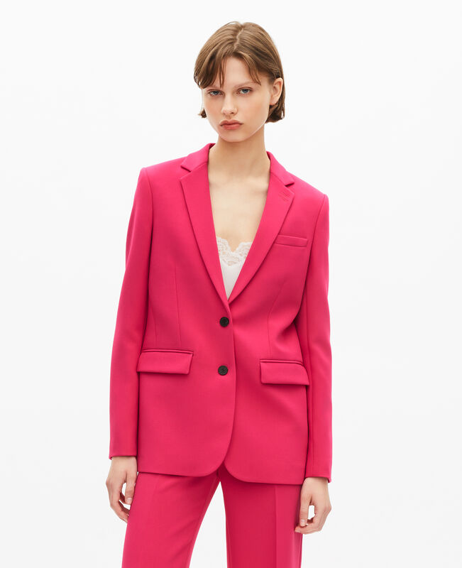 The Kooples FEMME PINK veste tailleur rose en crêpe