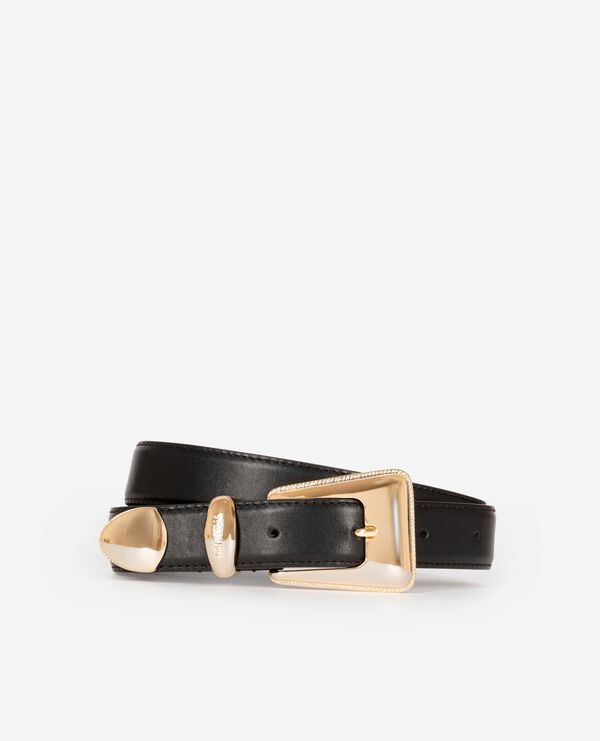 The Kooples FEMME BLACK ceinture en cuir noire