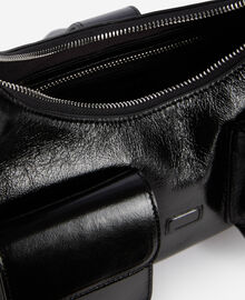 The Kooples FEMME BLACK sac amelia en cuir craquelé noir