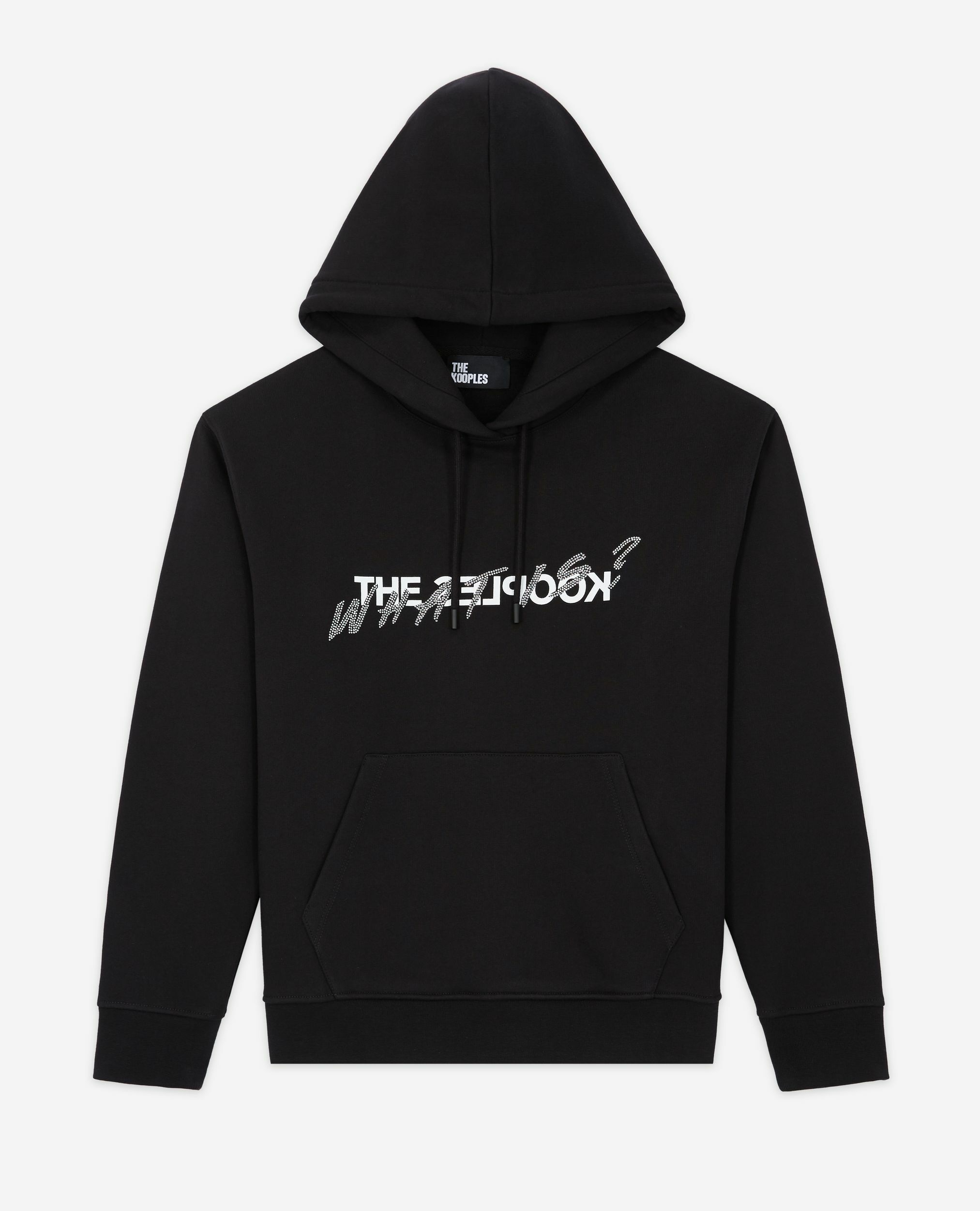 Sweatshirt à capuche What is avec strass noir, BLACK, hi-res image number null