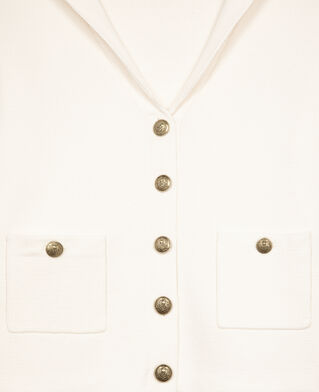 The Kooples FEMME ECRU cardigan en coton et laine ecru