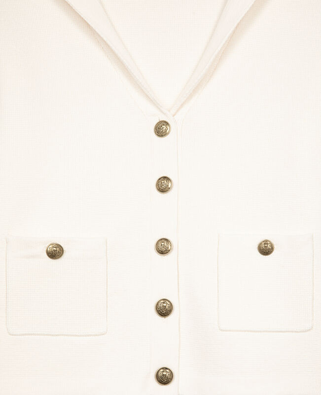 The Kooples FEMME ECRU cardigan en coton et laine ecru