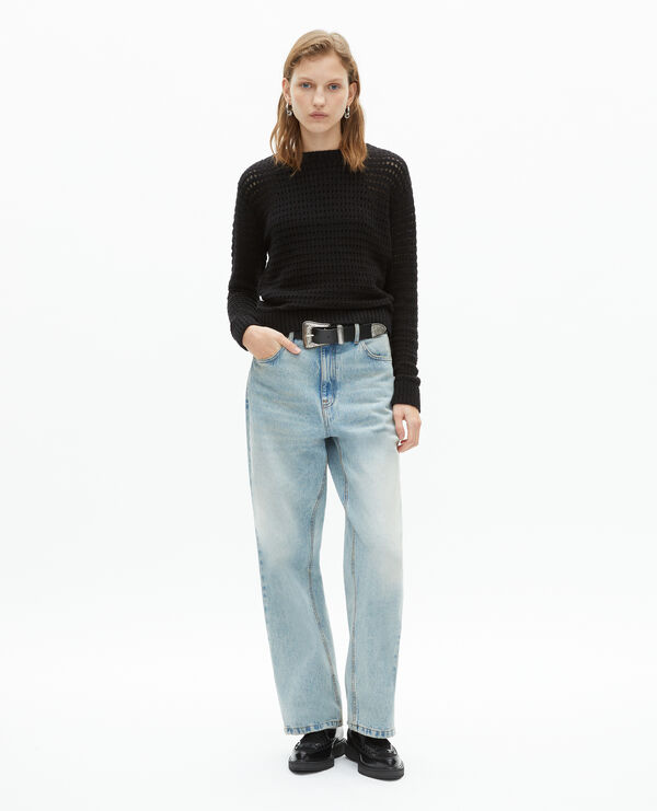 The Kooples FEMME BLACK pull ajouré mélangé noir