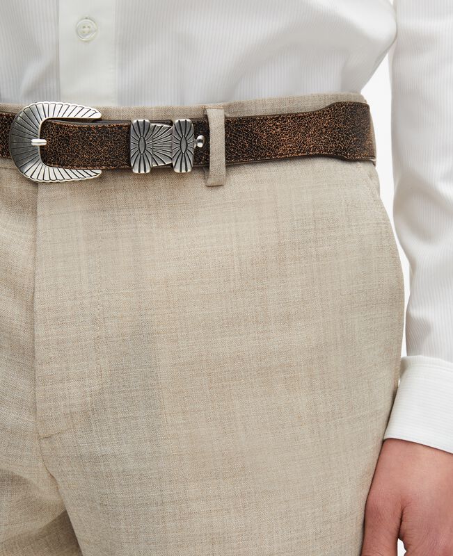The Kooples HOMME BEIGE pantalon de costume en laine coupe ajustée beige