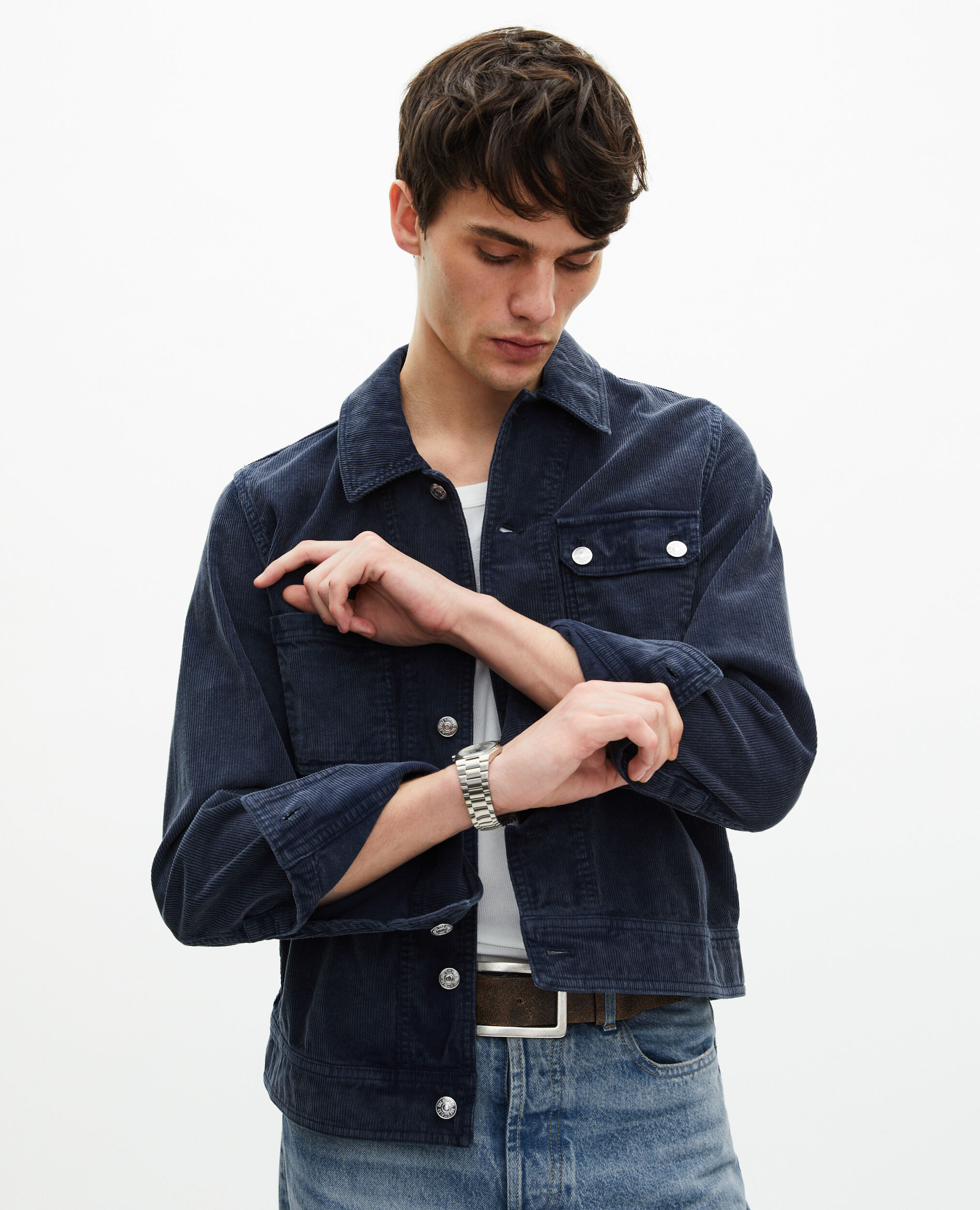 Veste en coton bleu marine, DARK NAVY, hi-res image number null