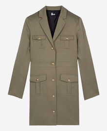The Kooples FEMME KAKI robe courte style officier en lin kaki